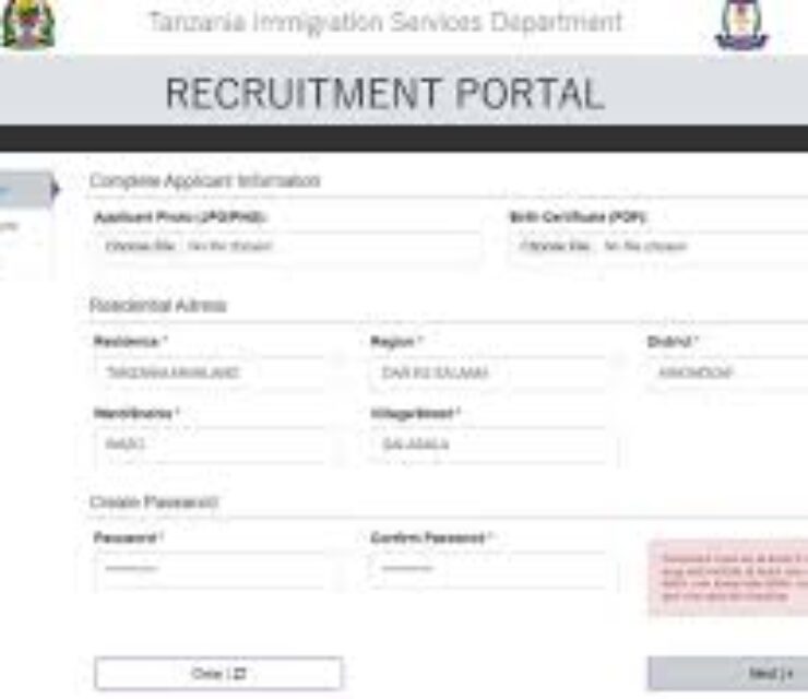 Uhamiaji ajira portal recruitment guide for applicants